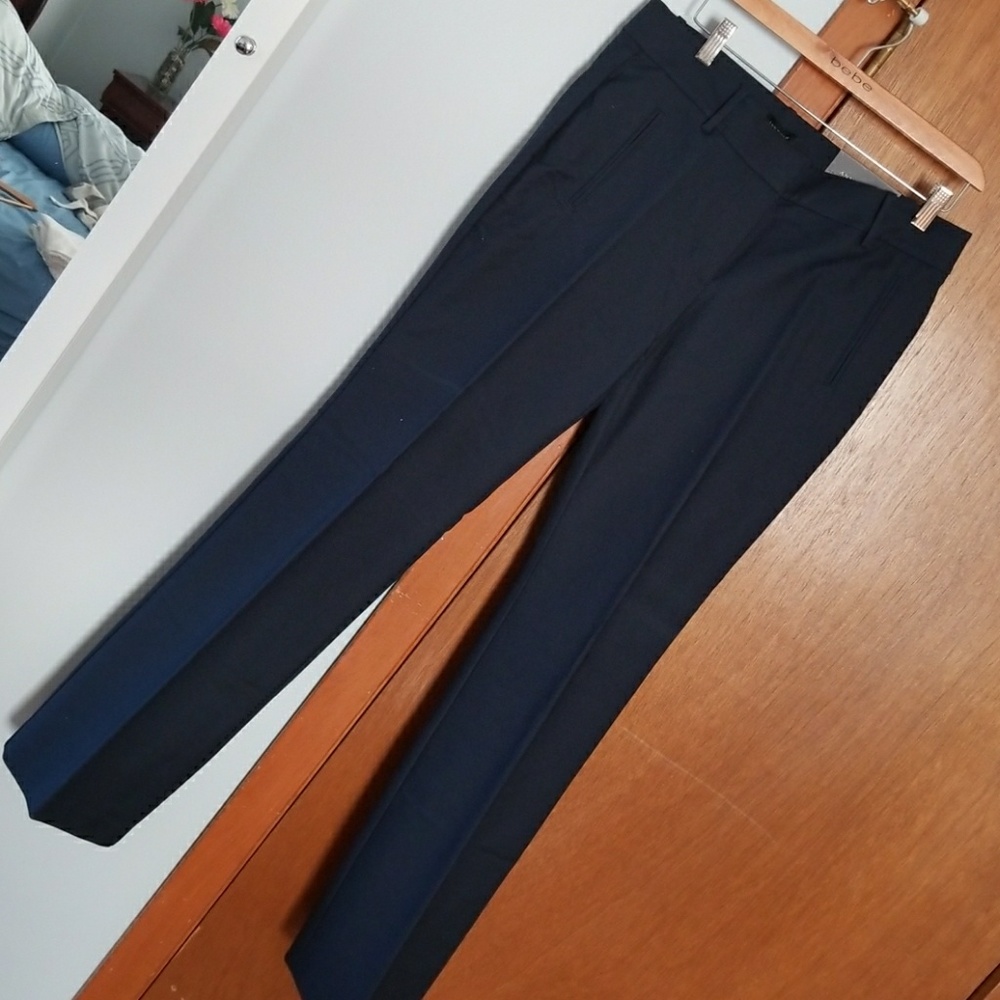 Ann Taylor Signature Fit Trouser Leg Navy Pants